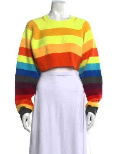 Pre-owned Christopher John Rogers Wool Striped Sweater In Multicolor