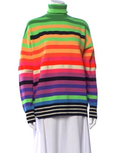 Pre-owned Christopher John Rogers Wool Striped Sweater In Multicolor