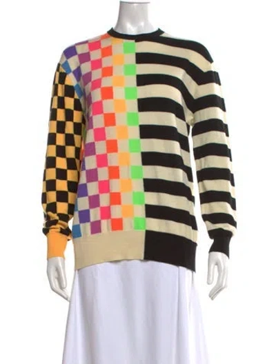 Pre-owned Christopher John Rogers Wool Striped Sweater In Neutrals