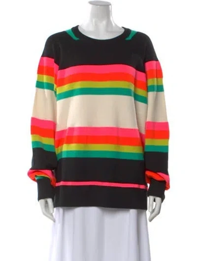 Pre-owned Christopher John Rogers Wool Striped Sweater In Pink