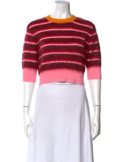 Pre-owned Christopher John Rogers Wool Striped Sweater In Red