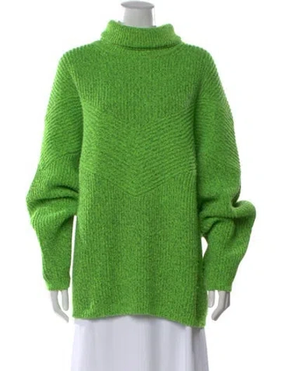 Pre-owned Christopher John Rogers Wool Turtleneck Sweater In Green