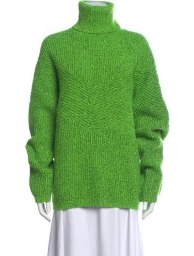 Pre-owned Christopher John Rogers Wool Turtleneck Sweater In Green