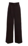 Christopher John Rogers Wool Wide-leg Pants In Brown