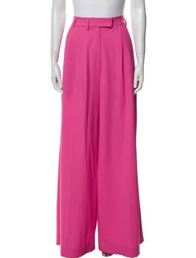 Pre-owned Christopher John Rogers Wool Wide Leg Pants In Pink