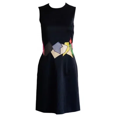 Pre-owned Christopher Kane 2016  Geometric Lace Patchwork Mini Dress In Black
