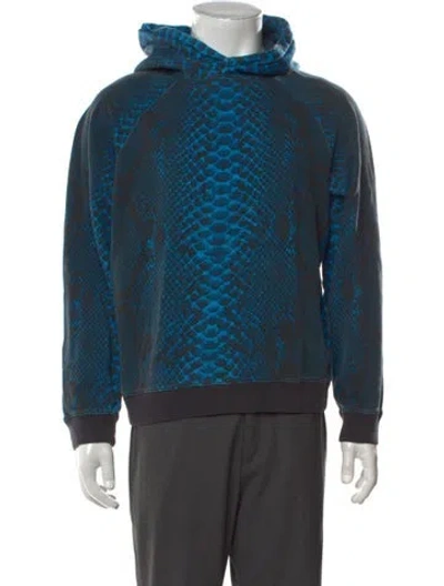 Pre-owned Christopher Kane Animal Print Crew Neck Hoodie In Blue