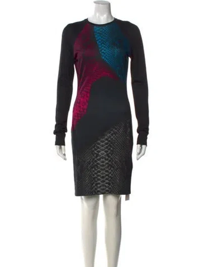 Pre-owned Christopher Kane Animal Print Knee-length Dress In Black