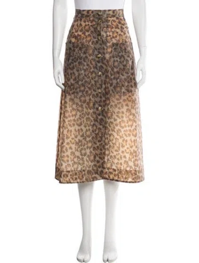 Pre-owned Christopher Kane Animal Print Midi Length Skirt In Blue