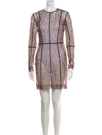 Pre-owned Christopher Kane Animal Print Mini Dress In Brown