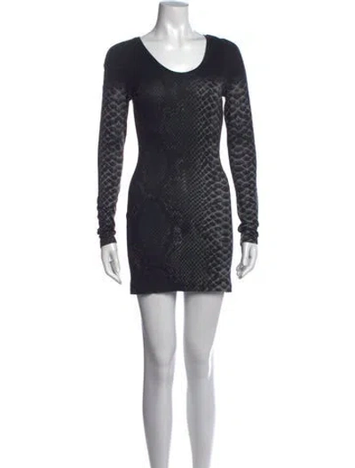 Pre-owned Christopher Kane Animal Print Mini Dress In Grey