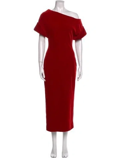 Pre-owned Christopher Kane Asymmetrical Long Dress In Red