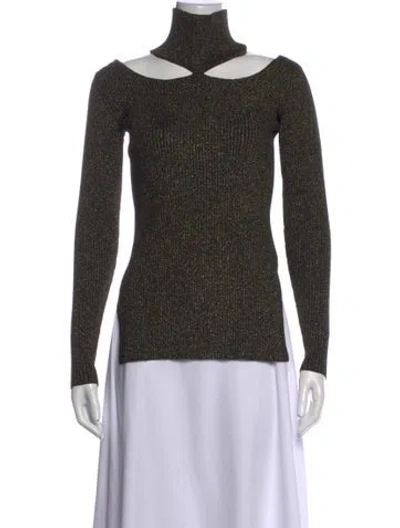 Pre-owned Christopher Kane Asymmetrical Long Sleeve Top In Black/gold
