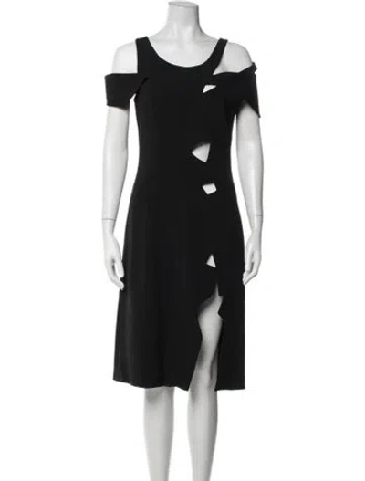 Pre-owned Christopher Kane Asymmetrical Midi Length Dress In Black