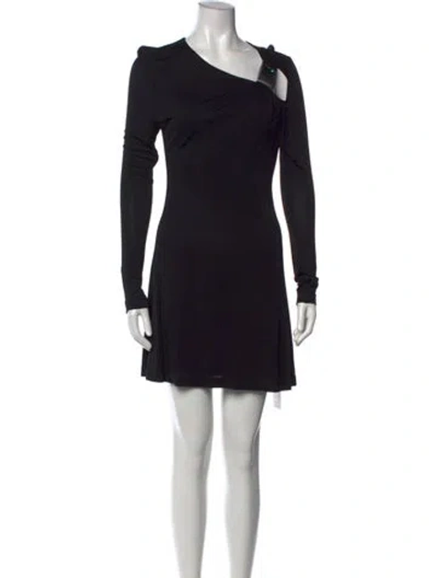 Pre-owned Christopher Kane Asymmetrical Mini Dress In Black