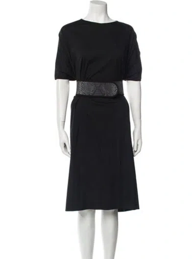 Pre-owned Christopher Kane Bateau Neckline Midi Length Dress In Black