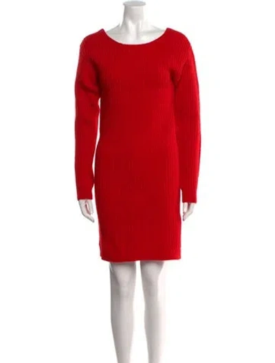 Pre-owned Christopher Kane Bateau Neckline Mini Dress In Red