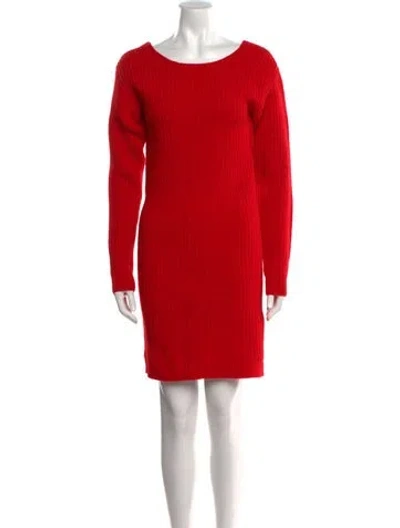 Pre-owned Christopher Kane Bateau Neckline Mini Dress W/ Tags In Red
