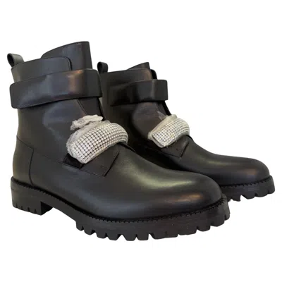 Pre-owned Christopher Kane Black Leather Half Boots It 38