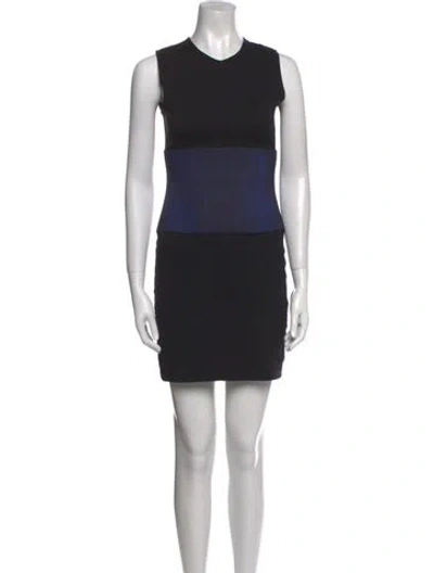 Pre-owned Christopher Kane Colorblock Pattern Mini Dress In Black