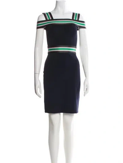Pre-owned Christopher Kane Colorblock Pattern Mini Dress In Black