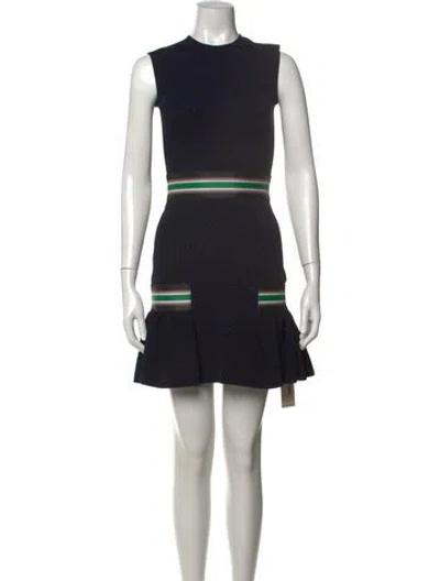 Pre-owned Christopher Kane Colorblock Pattern Mini Dress In Blue