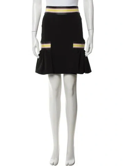 Pre-owned Christopher Kane Colorblock Pattern Mini Skirt In Black