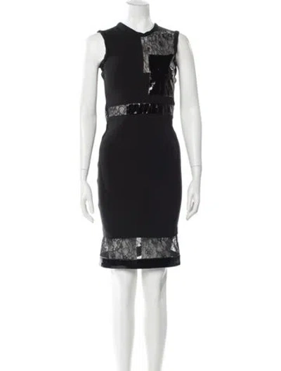 Pre-owned Christopher Kane Crew Neck Knee-length Dress In Black