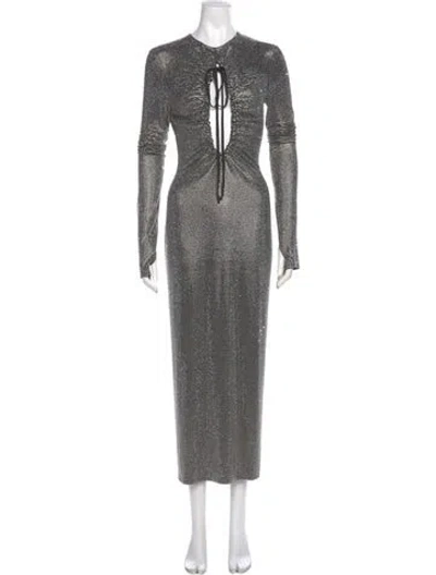 Pre-owned Christopher Kane Crew Neck Long Dress In Gray