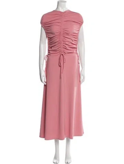 Pre-owned Christopher Kane Crew Neck Long Dress In Pink