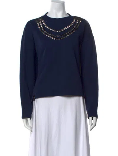 Pre-owned Christopher Kane Crew Neck Long Sleeve Sweatshirt In Blue
