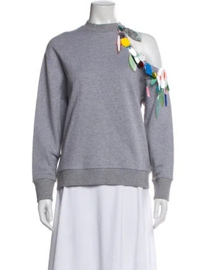 Pre-owned Christopher Kane Crew Neck Long Sleeve Sweatshirt In Gray