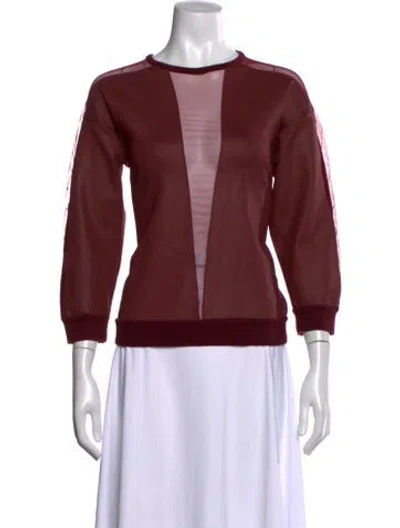 Pre-owned Christopher Kane Crew Neck Long Sleeve Top In Burgundy
