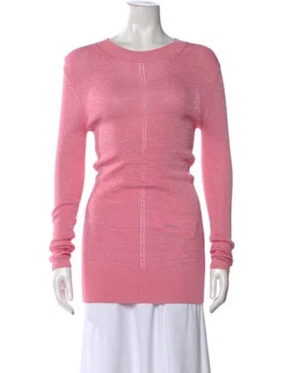 Pre-owned Christopher Kane Crew Neck Long Sleeve Top In Pink