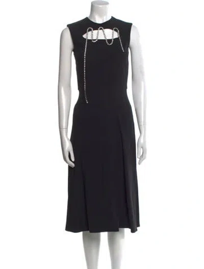Pre-owned Christopher Kane Crew Neck Midi Length Dress In Black