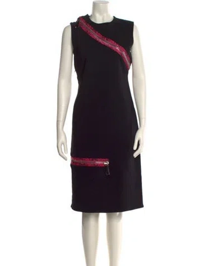 Pre-owned Christopher Kane Crew Neck Midi Length Dress In Black