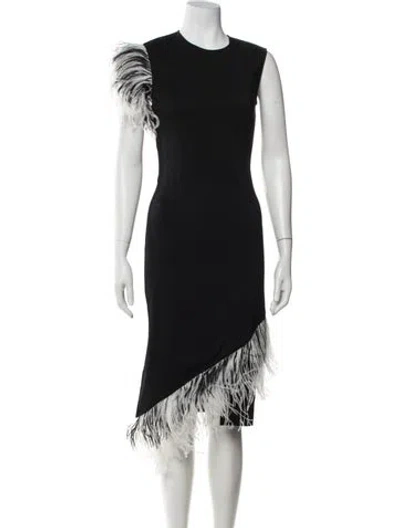 Pre-owned Christopher Kane Crew Neck Midi Length Dress In Black