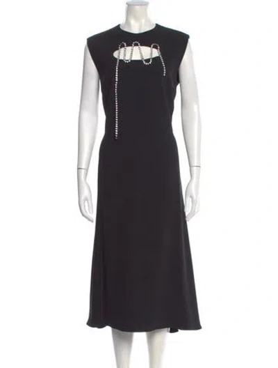 Pre-owned Christopher Kane Crew Neck Midi Length Dress In Black