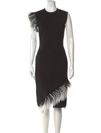 Pre-owned Christopher Kane Crew Neck Midi Length Dress In Black