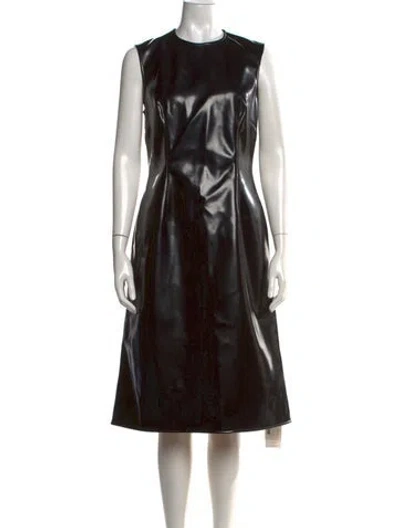 Pre-owned Christopher Kane Crew Neck Midi Length Dress In Black