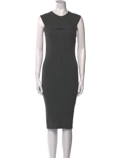 Pre-owned Christopher Kane Crew Neck Midi Length Dress In Gray