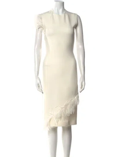 Pre-owned Christopher Kane Crew Neck Midi Length Dress In Neutral