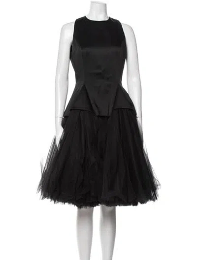 Pre-owned Christopher Kane Crew Neck Midi Length Dress W/ Tags In Black
