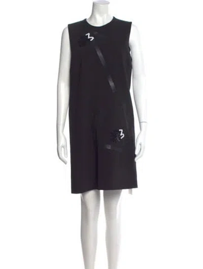 Pre-owned Christopher Kane Crew Neck Mini Dress In Black