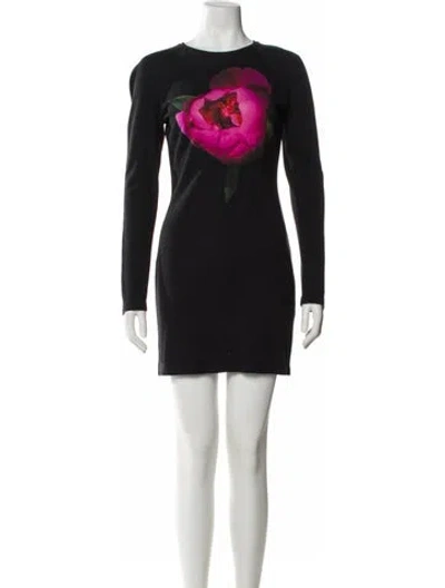 Pre-owned Christopher Kane Crew Neck Mini Dress In Black