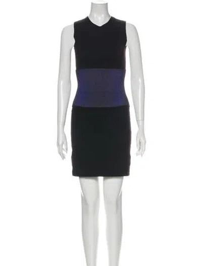 Pre-owned Christopher Kane Crew Neck Mini Dress In Black