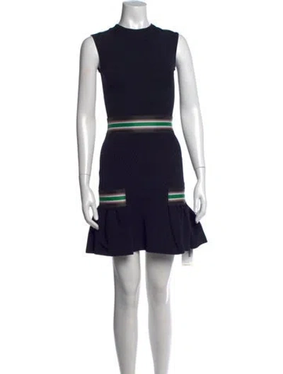 Pre-owned Christopher Kane Crew Neck Mini Dress In Blue