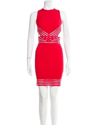 Pre-owned Christopher Kane Crew Neck Mini Dress In Red