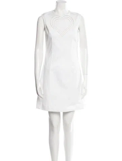 Pre-owned Christopher Kane Crew Neck Mini Dress In White