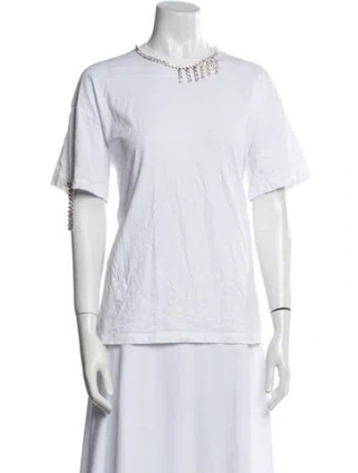 Pre-owned Christopher Kane Crew Neck Short Sleeve T-shirt In White